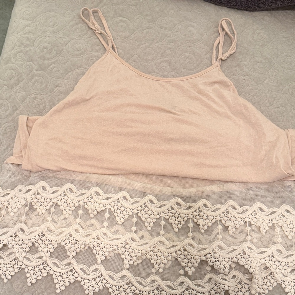 Elegant Lace Trimmed Tank Top